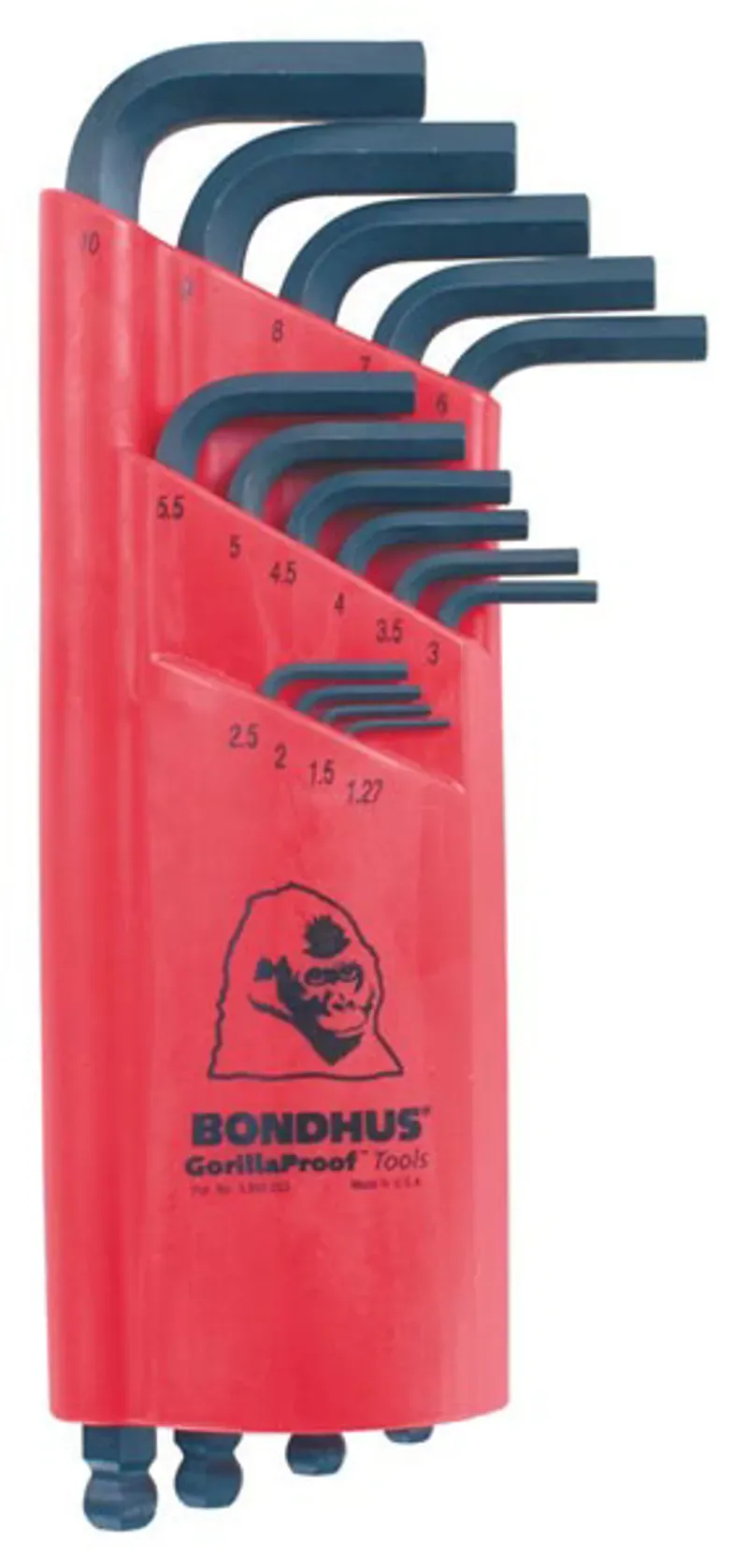 Bondhus Ball End 1.27-10mm Metric/Imperial Hex Key Set in Red