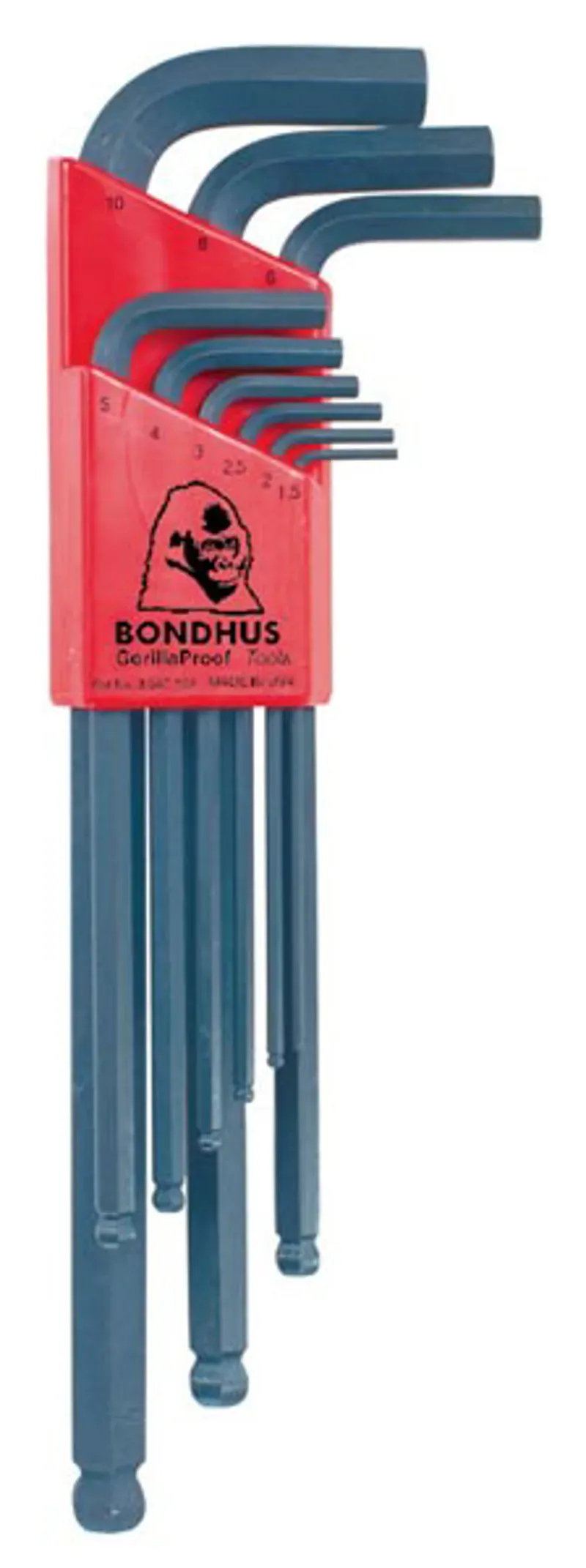 Bondhus Ball End 1.27-10mm Metric/Imperial Hex Key Set in Red-1