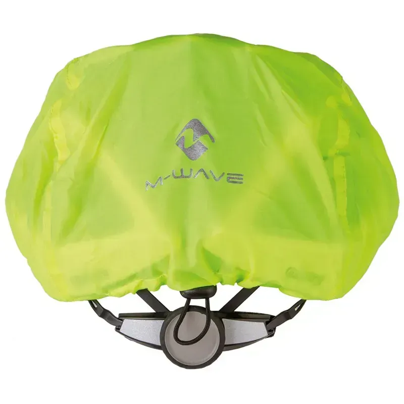 M-Wave Helmet Cover In Neon Yellow With Reflective Logos-2