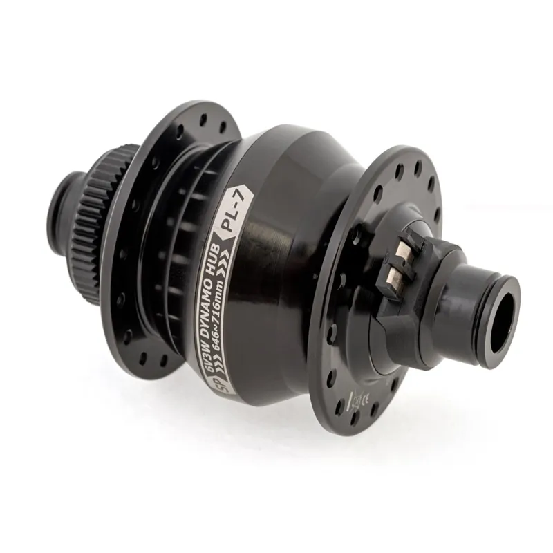 SP PL-7 12mm Through Axle Dyno Hub Dynamo Front Hub in Black 