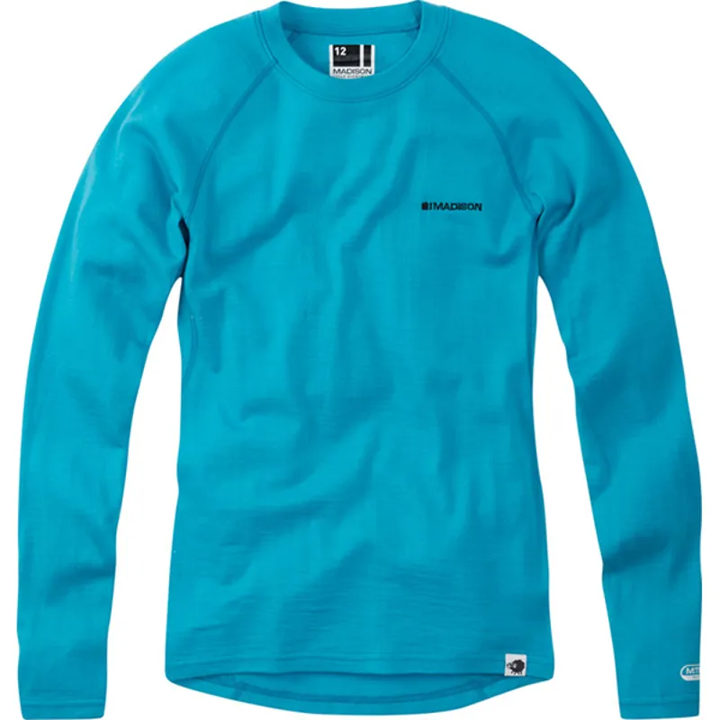 Madison Isoler Merino Long Sleeve Womens Base Layer Aqua Blue