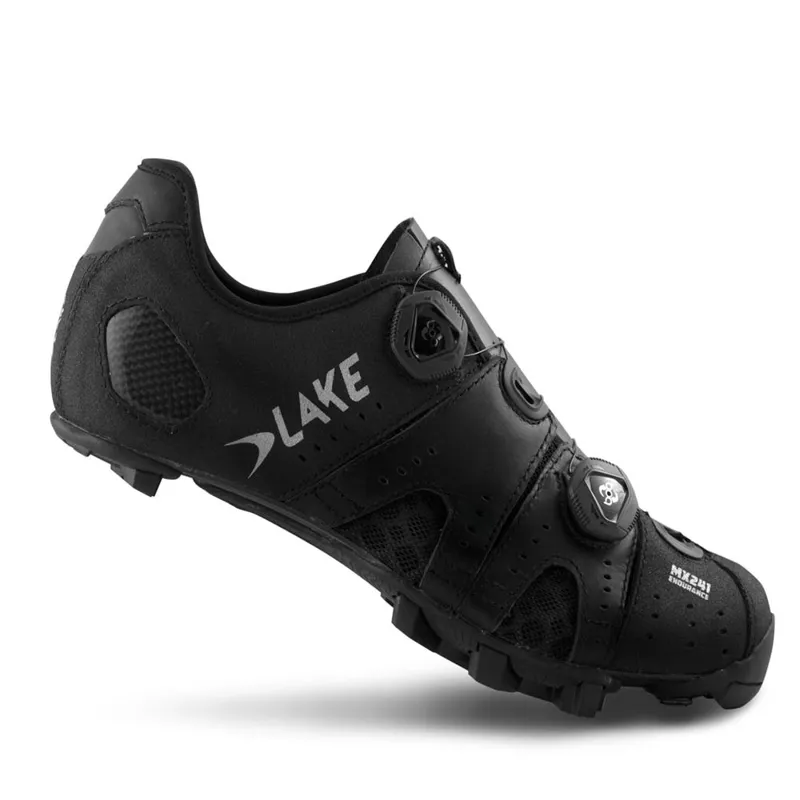 Lake MX241 Mountain Bike Carbon Shoe in Black 