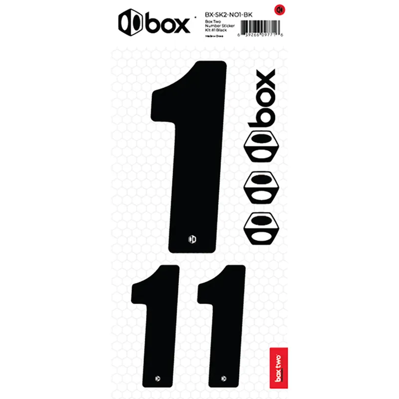 BOX BMX Two Number Sticker Kits - Black-2