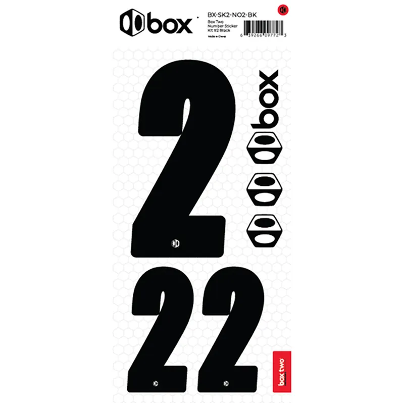 BOX BMX Two Number Sticker Kits - Black-3