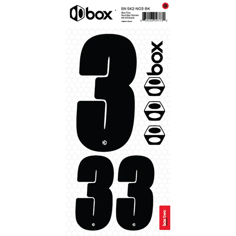 BOX BMX Two Number Sticker Kits - Black-4