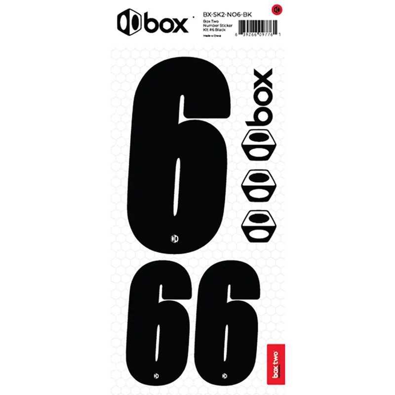 BOX BMX Two Number Sticker Kits - Black-7