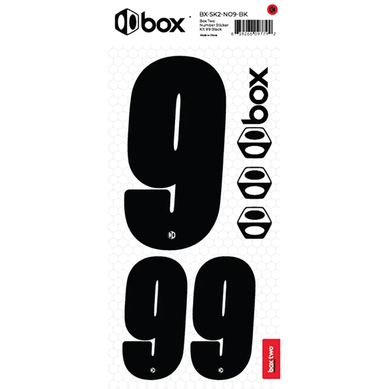 BOX BMX Two Number Sticker Kits - Black-10