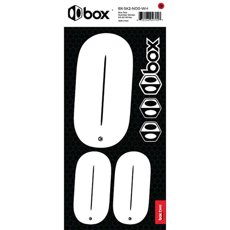 BOX BMX Two Number Sticker Kits - White-1