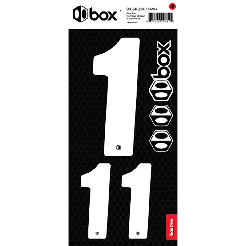 BOX BMX Two Number Sticker Kits - White-2
