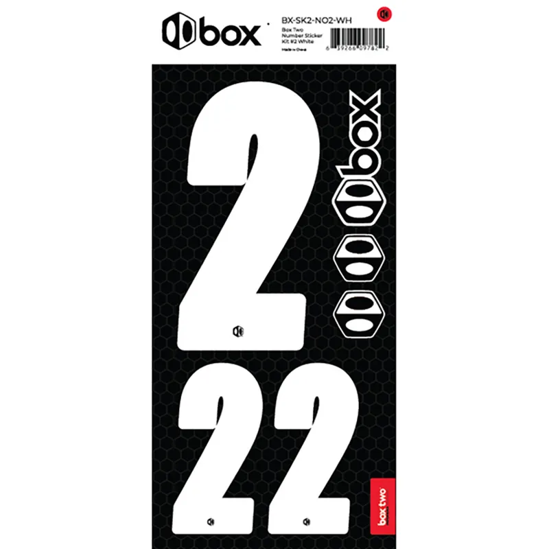 BOX BMX Two Number Sticker Kits - White-3