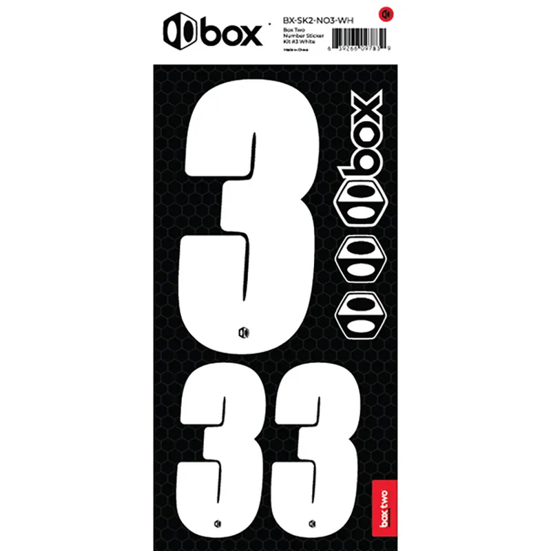 BOX BMX Two Number Sticker Kits - White-4
