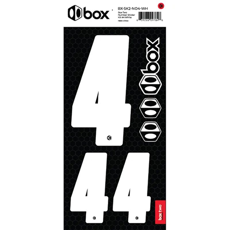 BOX BMX Two Number Sticker Kits - White-5