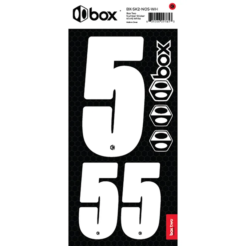 BOX BMX Two Number Sticker Kits - White-6