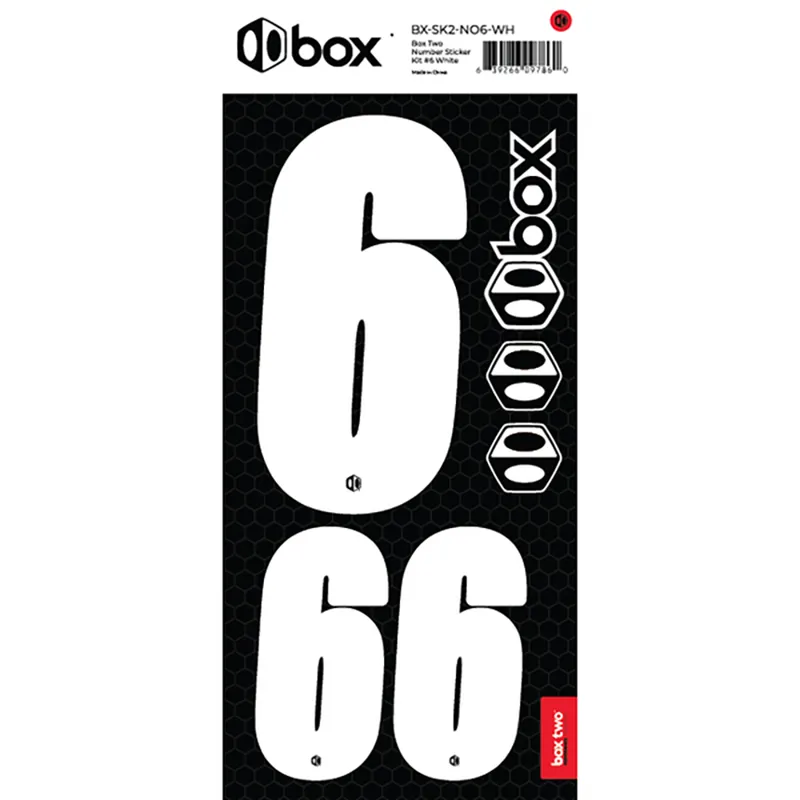 BOX BMX Two Number Sticker Kits - White-7