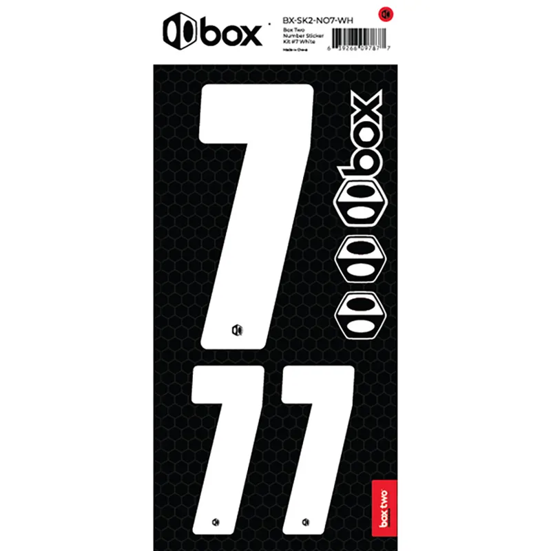 BOX BMX Two Number Sticker Kits - White-8