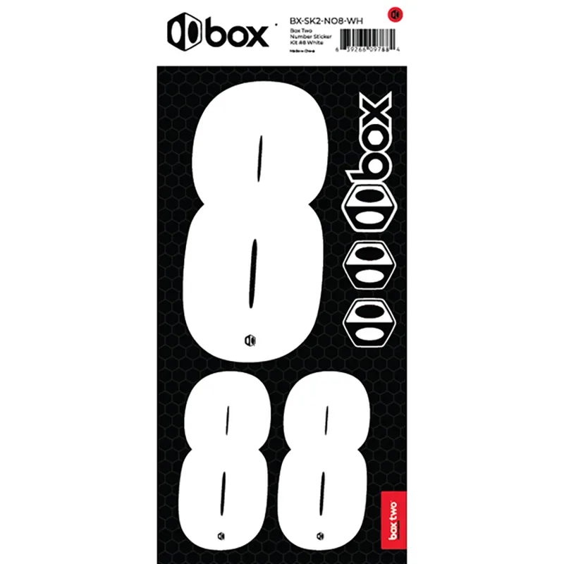 BOX BMX Two Number Sticker Kits - White-9