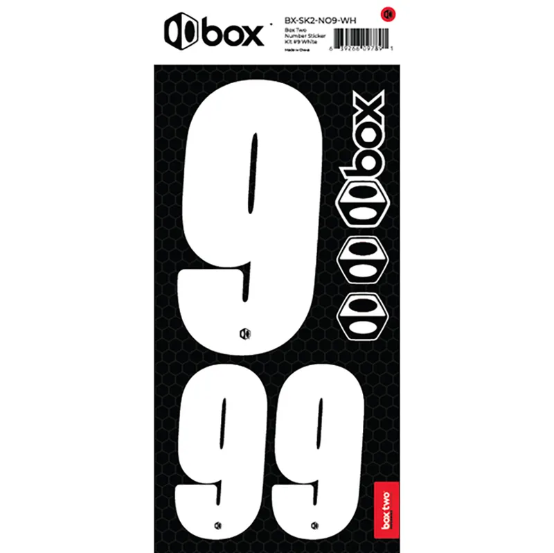 BOX BMX Two Number Sticker Kits - White-10