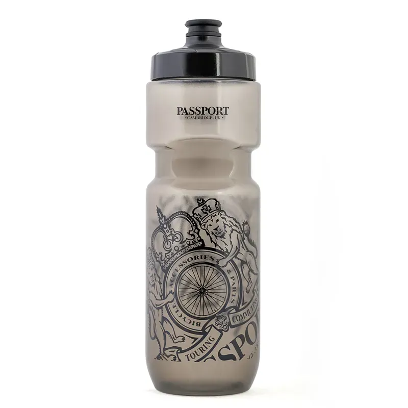 Passport Water Bottle in Trans Black