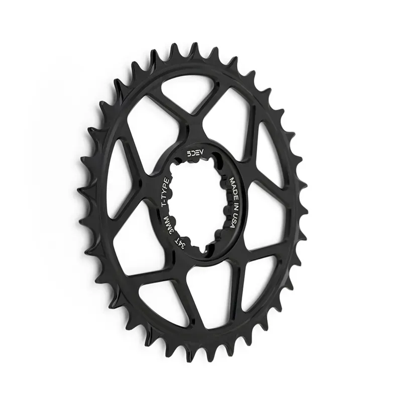 5Dev 3-Bolt Direct Mount T-Type Aluminium Chainring Black