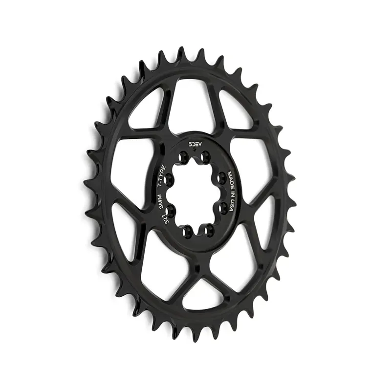 5Dev 8-Bolt Direct Mount T-Type Aluminium Chainring Black 