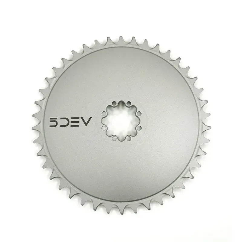 5Dev Aero Road Gravel Chainring Raw Silver 42t 8-bolt sram