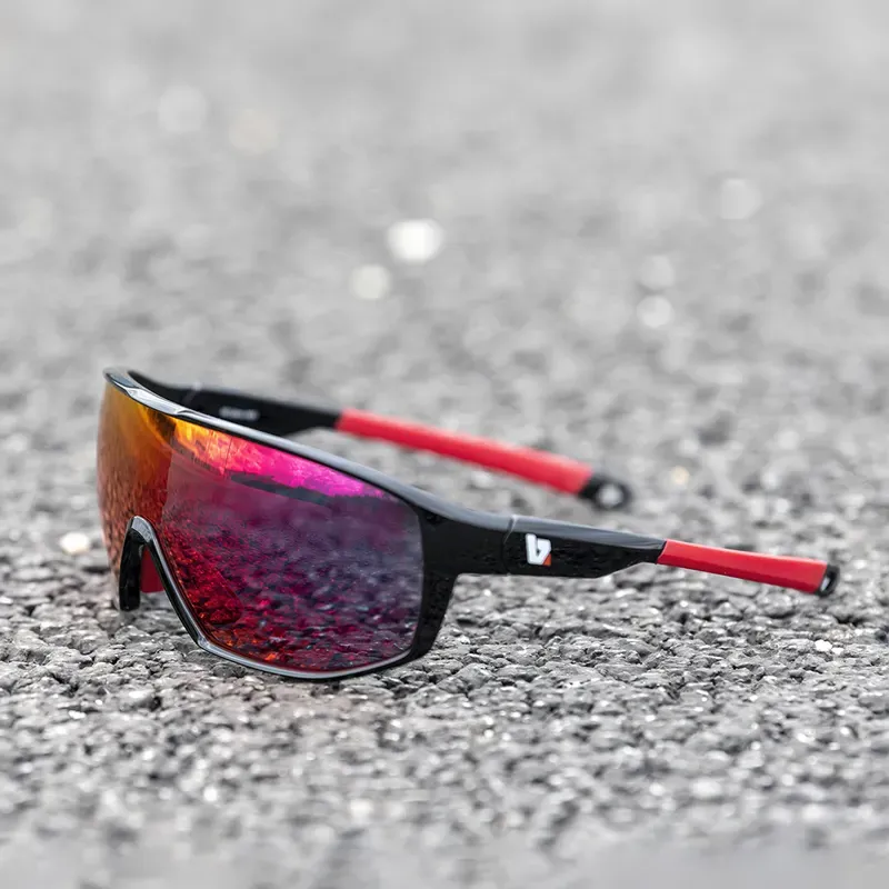 BZ Optics RST Mirrored Glasses in Black with Red Lens-2