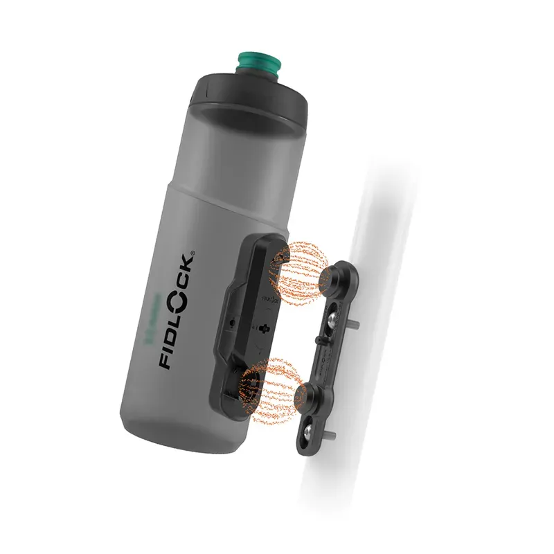 Fidlock TWIST 600 Bottle + Bike Base in Smoke/Green - Antibacterial