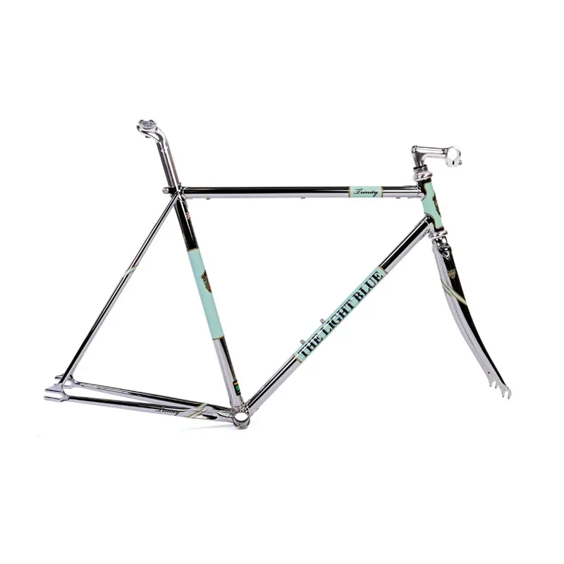 The Light Blue Trinity Track Frameset Chrome-1