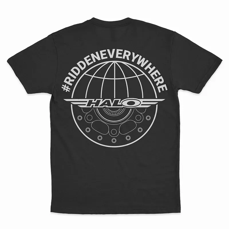 Halo Globe Logo T- Shirt in Black