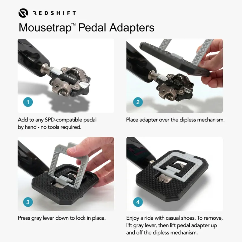 Redshift Mousetrap Pedal Adapters in Black/Grey-2