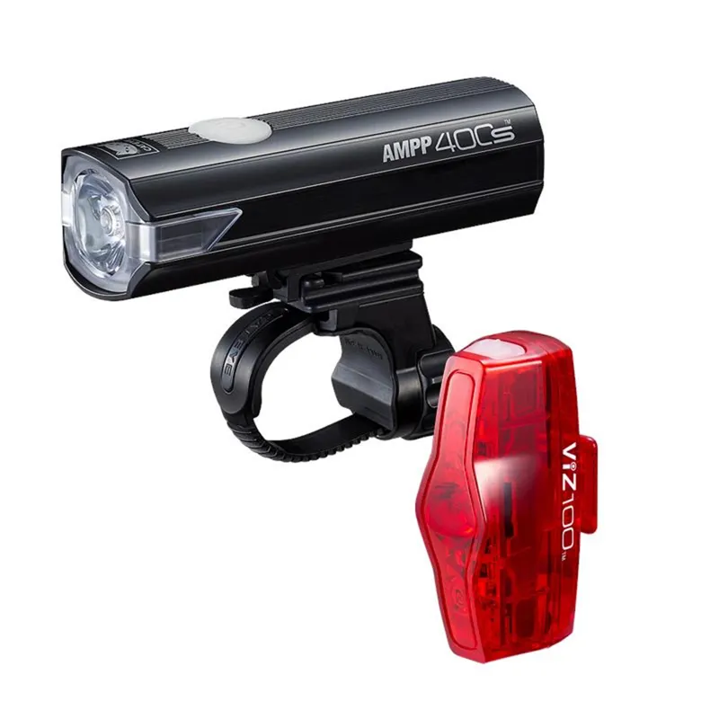 Cateye Ampp 400s / Viz 100 Bike Light Set: size