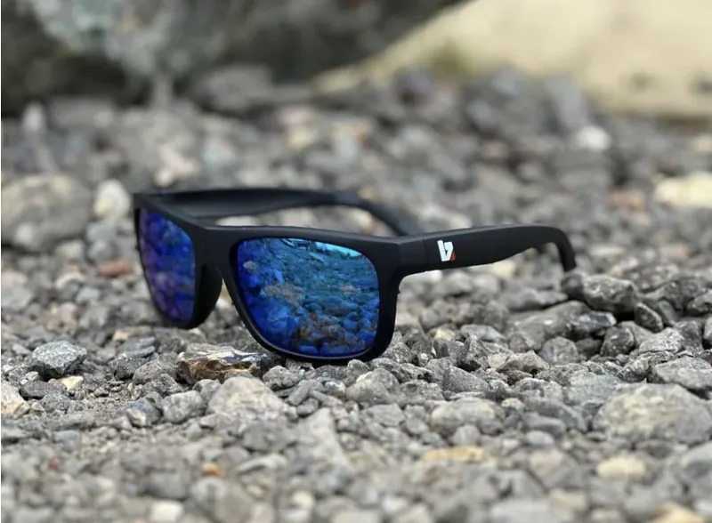 BZ Optics Urban Blue Mirrored Glasses in Matt Black-2