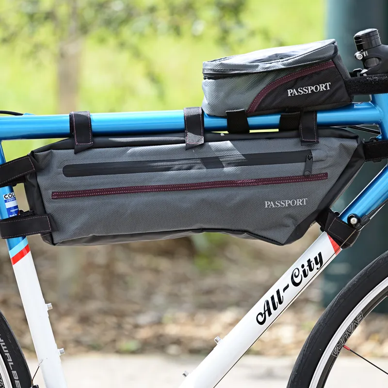 Passport Bikepacking Bicycle Frame Bags in Grey-9