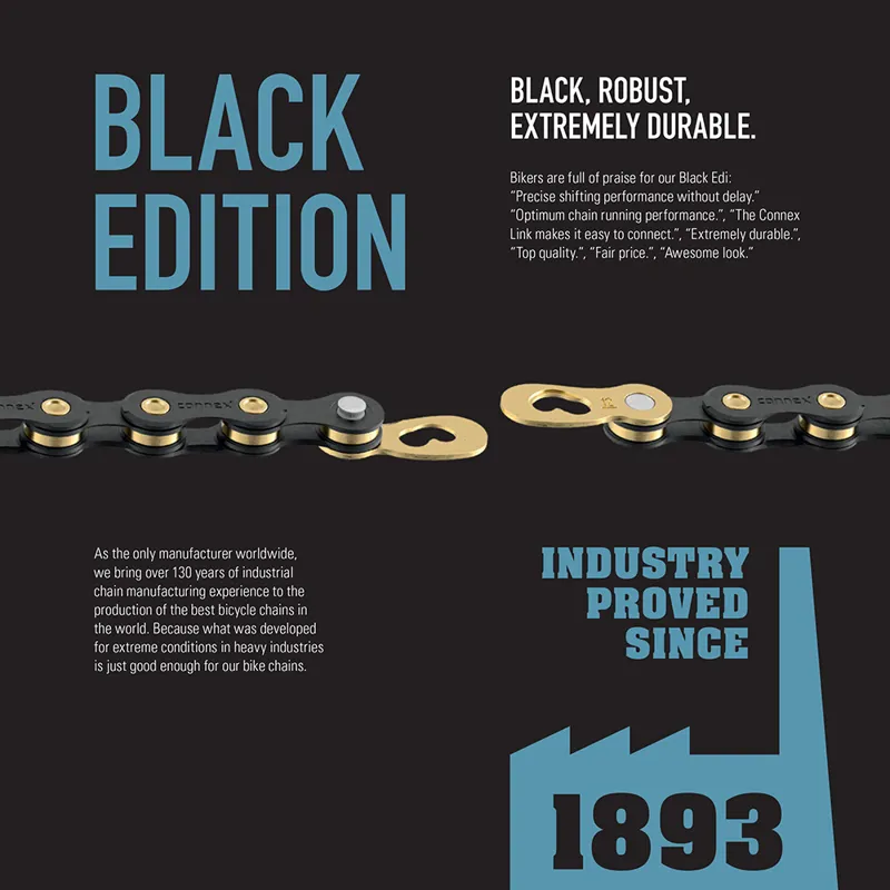 Connex 12SB 12-speed Bicycle Chain - 11/128 - 126L in Black/Gold-2