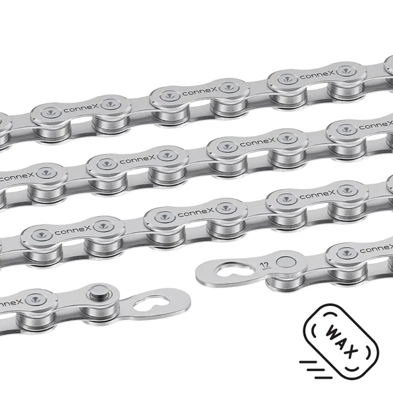 Connex 12WAX 12-speed Bicycle Chain - 11/128 - 118L in Nickel