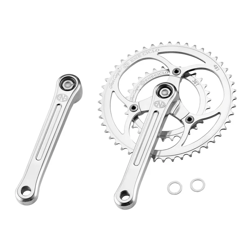 ENE Ciclo Double Crankset Silver 170mm