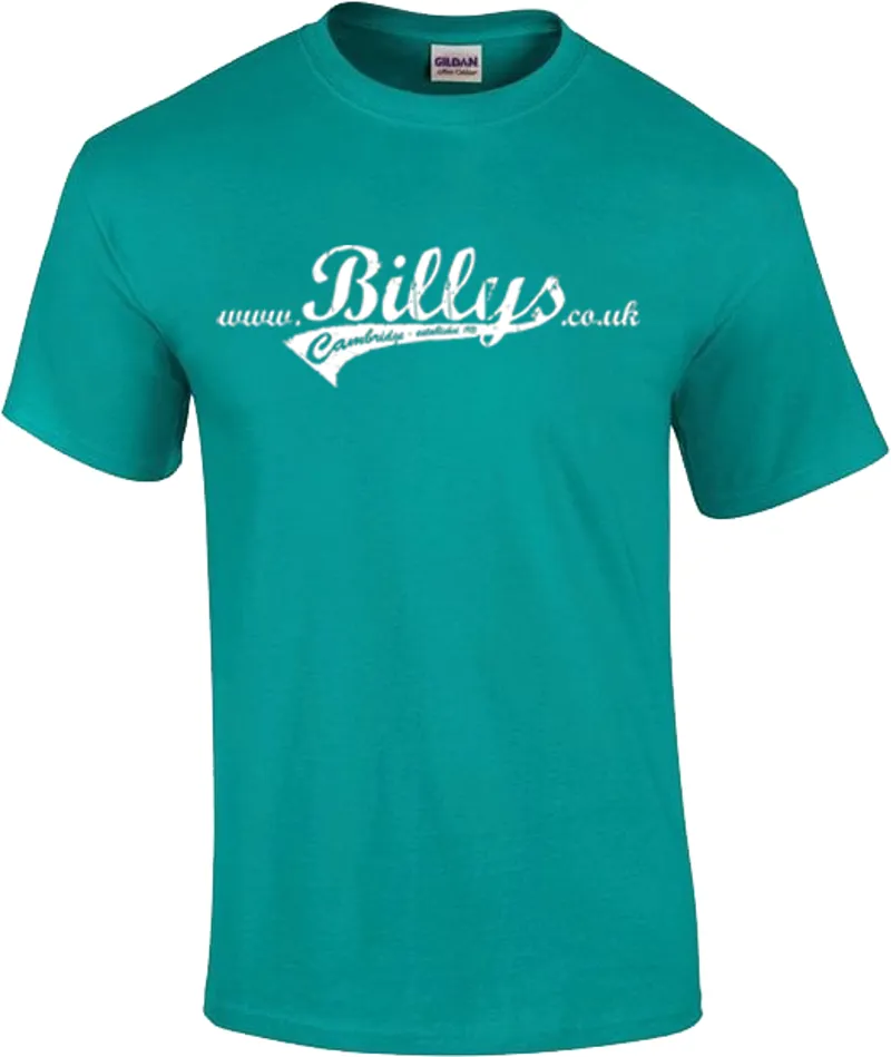 BILLYS Logo Short Sleeve Small T-Shirt in Jade Dome