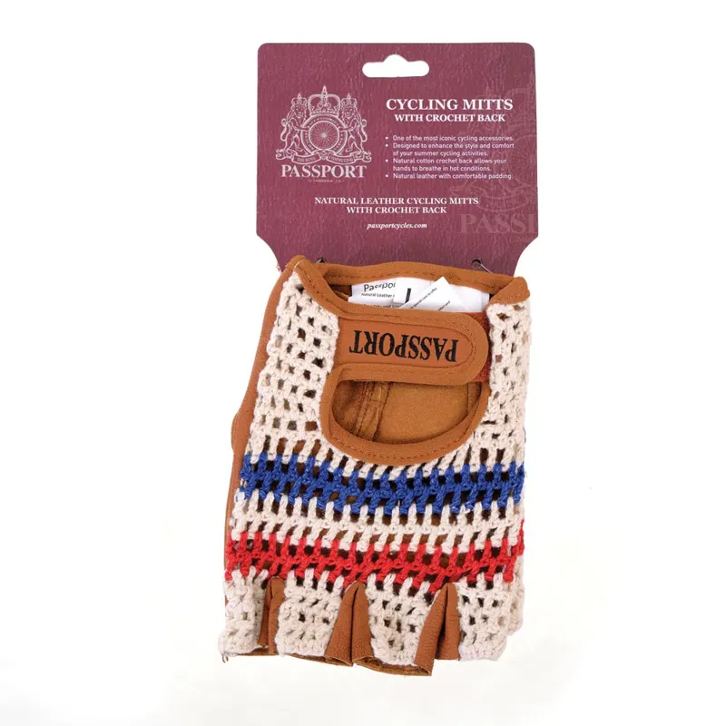 Passport Crochet Back Cycling Mitts in Classic Cream-1