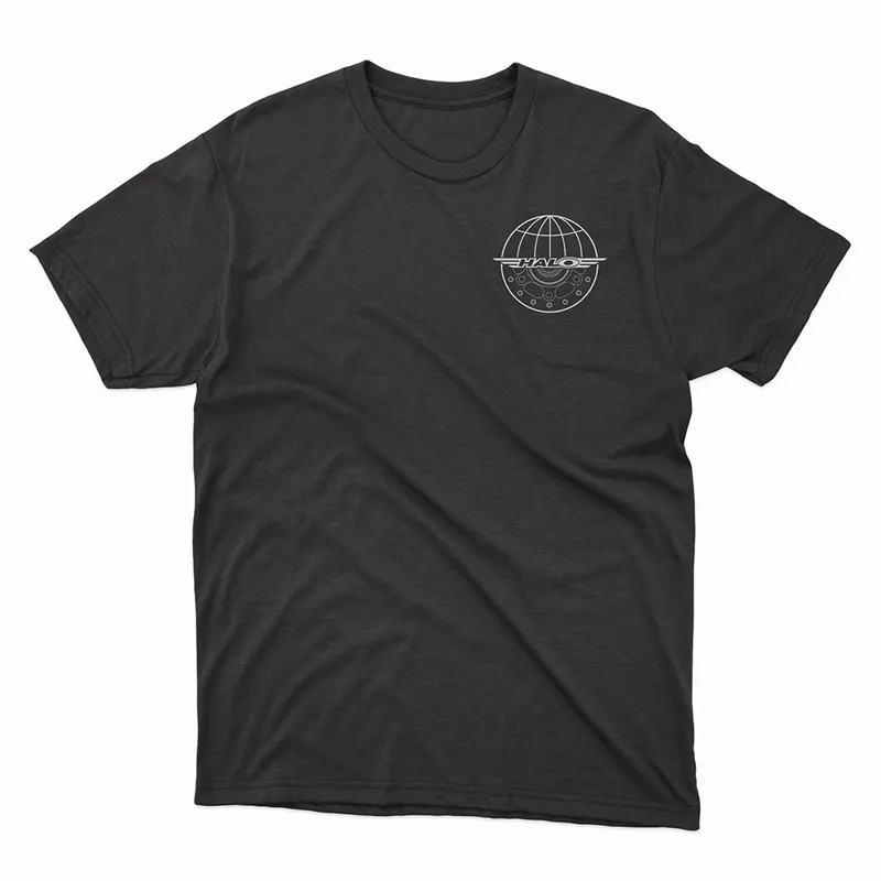 Halo Globe Logo T- Shirt in Black-1
