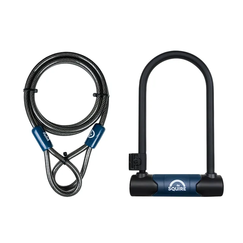 Squire Nevis 230 10C D-Lock And Cable Kit Black 230mm