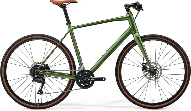 Merida Speeder 100 Road Bike In Silk Fog Green Brown