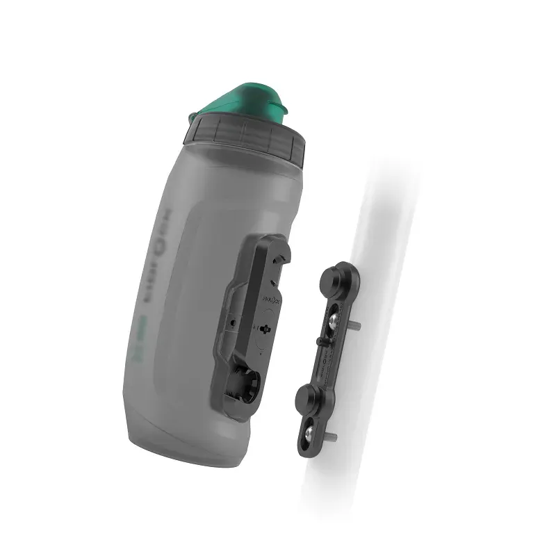 Fidlock TWIST 590 Bottle + Bike Base in Smoke/Green - Antibacterial 